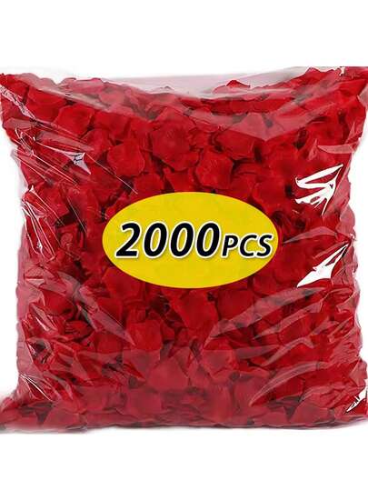 2000/1000/500pcs Artificial Colorful Silk Rose Petals, Suitable For Valentine's Day, Wedding, Party Romantic Decoration, Silk Fabric Fake Flower Petals For Wedding Room Decor, Tabletop & Carpet Decoration, Wedding Supplies, Holiday Party Decor, Birthday, Mother's Day, Ladies Gift, Scatter Flowers To Create A Romantic Atmosphere