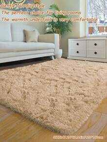Thảm phòng khách/phòng ngủ dày và mềm, thảm lông dài màu lạc đà ấm áp, thảm trang trí dễ vệ sinh, phong cách Bắc Âu tối giản hiện đại, mềm mại, thân thiện với da, nhiều kích cỡ cho mùa xuân, hè, thu, đông, trang trí nhà cửa, giáng sinh, ngày lễ tình nhân, lựa chọn quà tặng mùa thu - Lạc đà - Xem 17
