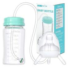 TidyFriend Anti-Colic Bottle Breastfeeding Babies 8oz, 2 Pack Bottle With Straw Convenient Feeding (Pink) - màu xanh lá - Xem 12