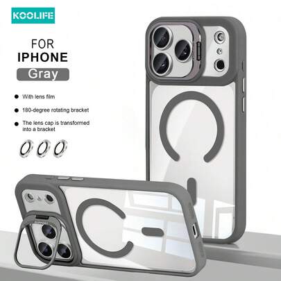 Koolife 奢华磁吸防震单件装高级超强防护 MagSafe 无线充电手机壳，高透明 PC 背板保留手机原色，内置鹰眼眼镜框和旋转镜头支架，集成摄像头保护，全包式二合一设计，防水防震防刮，兼容 17 Pro Max/17/17 Pro/17 Air/16/16 Pro/16 Plus/16 Pro Max/12/13/14/15 Pro/Plus/Pro Max，春季生日礼物