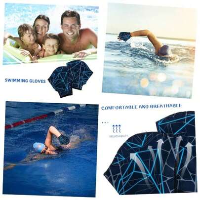 Guantes De Natacin para Adultos Paletas De Mano Resistentes Al Agua Guantes De Entrenamiento De Natacin para Piscina Prcticas Aletas De Mano para Principiantes