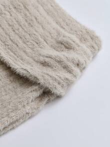 Elegant Party Dress & Casual Wear | Cream Fuzzy Knit Maxi Skirt | Low-Waist Design, Showcases Graceful Elegance | Perfect For Christmas Events And Beach Vacations | Must-Have For New Year, Suitable From Office To Evening - Khaki - View 6