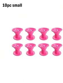20pcs Non Hot Curly Hair, Silicone Bell Shaped Curling Tool, Easy To Curl All Types Of Hair, Female Home Hair Accessories Will Not Damage Hair, Easy To Operate. - Pink - View 9