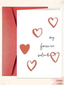 1PC Enduring Love Valentine's Day Greeting Card - Cartoon Heart Pattern, Paper Love Theme, Universal Love Message, Ideal For Boyfriend/Girlfriend/Husband/Wife, Valentine's Day/Anniversary - Multicolor - View 1