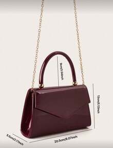 Fashion Solid Color Mirrored Handbag Evening Bag, Charming And Elegant Women's Business Bag, Suitable For Party Girls, College Students, Brides, Match With Party Dresses, Wedding Dresses, Evening Dresses, Tight Skirts, Very Suitable For Weddings, Gatherings, Banquets, Parties, Dances, Best Gifts For Women - 酒紅色 - 查看 5