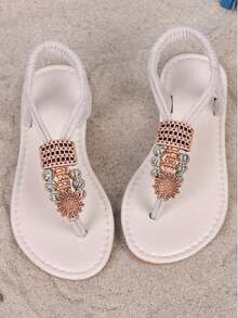 1 Pair Girls Fashion Comfortable Flat Sandals - Beige - View 4