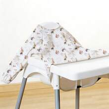 1pc Long Sleeve Baby Bib, Rainbow Whale Leaf Deer INS Style Children's Smock, Easy Clean Weaning Reversible Clothing, For Feeding High Chair/Stroller/Table, Machine Washable, Christmas, Thanksgiving, New Year Gift - Multicolor - View 4