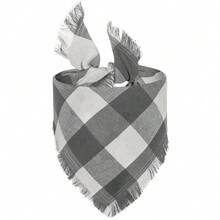 1pc New Plaid Pet Scarf With Tassel, Pet Bib Drool Bandana - Multicolor - View 16