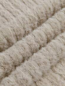 Elegant Party Dress & Casual Wear | Cream Fuzzy Knit Maxi Skirt | Low-Waist Design, Showcases Graceful Elegance | Perfect For Christmas Events And Beach Vacations | Must-Have For New Year, Suitable From Office To Evening - Khaki - View 9
