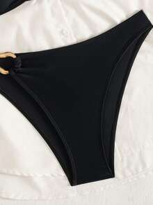 Conjunto de bikini de playa, manantial y vacaciones sexy y de moda para mujeres, al por mayor - Negro - Ver 3