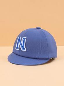 1顶婴儿/幼儿蓝色26字母图案软边棒球帽，蓝色字母图案，时尚简约百搭，轻盈柔软，防晒，适合1-2岁男/女婴日常休闲佩戴，春夏皆宜，可作为实用礼物 - 藍色 - 查看 27