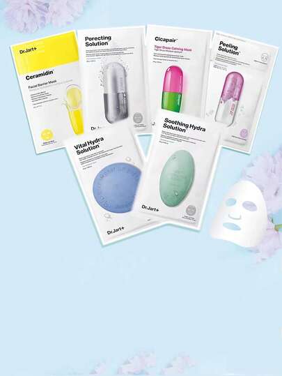  Dr.Jart+ Mask Sheet Set 6 Pieces Random (Cicapair, Vital Hydra, Soothing Hydra, Porecting, Ceramindin) Skincare, Facial Care