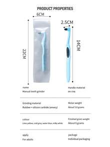 Manual Teeth Stain Remover, Tartar Scraper, Teeth Whitening Tool, Teeth Stain Cleaning Stick, Professional Teeth Polishing & Bleaching Cleaner, Manual Teeth Cleaning Device, Teeth Stain Remover, Tooth Plaque Eraser, Teeth Stain Cleaning Brush, Teeth Cleaning Micro-Abrasive Tool For Removing Tobacco, Tea, Tartar And Calculus Stains, Reusable And Washable With Water - Multicolor - View 6