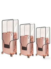1pc Transparent PVC Luggage Cover, Suitable For 20/24/28 Inch Suitcases, Waterproof Dustproof Travel Luggage Protector, Thick PVC Material, Scratch-Resistant, Essential For Home - Clear - View 9