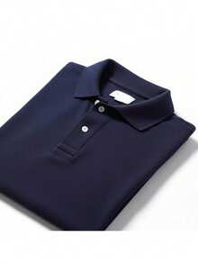 Men's Comfortable Cool Cotton Polo Shirt - 藏蓝色 - 查看 1