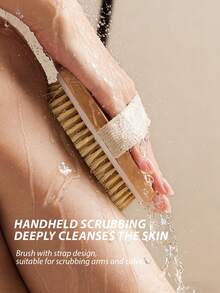 1pc Dry Brushing Body Brush Natural Boar Bristles Exfoliating Body Scrubber Brush Cellulite Bath Brush With Massage Nodules For Dry Skin Improve Circulation Lymphatic Drainage - Multicolor - View 2