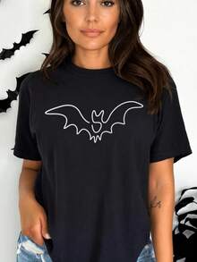 Navy Blue Short Sleeve T-Shirt With Intricate Heart Design In Tonal Colors - All Cotton - Black - View 1