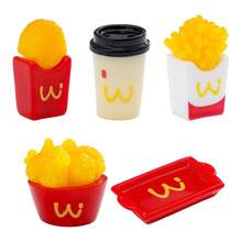 1/3/5pcs Valentine's Day Creative Realistic Fried Chicken, French Fries, Potato Patty Food Toys, Miniature Dollhouse DIY Decor Accessories, Car/Desktop Small Ornaments - Multicolor - View 5