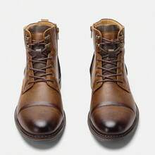 Men's Boots Vintage Commuter Ankle Boots Colorblock Upper Rubber Dual-Color Non-Slip Sole Inner Zipper Outdoor Casual Men's Boots - Camel - View 7