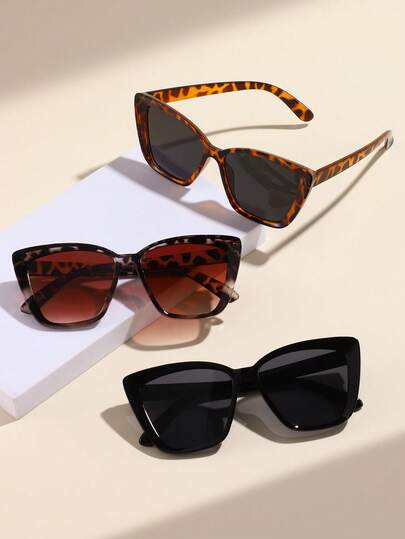 3副复古男女通用时尚眼镜，豹纹波西米亚风格，经典时尚装饰，适合运动、旅行、节日、海滩、驾驶、户外、度假、街头、运动、钓鱼、户外活动、派对等场合。