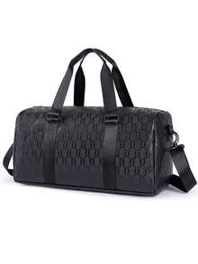 1pc Men's Weekend Travel Bag, Shark Print Design, Large Capacity Messenger Bag, Tote Bag, Handbag, Fashion Casual Sports Bag, Shoulder Bag, Scratch-Resistant, PU Leather, Travel, Camping, Daily Life Vacation Bags For Travel Gym Bag - Multicolor - View 11