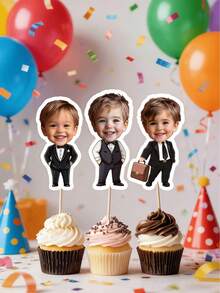 Bộ 10/25/50/100 chiếc phụ kiện trang trí bánh cupcake chủ đề Boss Baby tùy chỉnh, trang trí tiệc theo chủ đề Boss Baby cá nhân hóa, trang trí vui nhộn, kèm nhãn dán hình mặt, ảnh tùy chỉnh, trang trí bánh dễ dàng - Thích hợp cho sinh nhật, tiệc mừng em bé, họp mặt gia đình, bánh ngày lễ - Lý tưởng cho gia đình, những người đam mê tự làm tiệc, người tổ chức sự kiện - Trang trí bánh, trang trí bánh ngày lễ cá nhân hóa, trang trí món tráng miệng, đồ dùng tiệc tùng, đồ dùng nhà bếp. - Nhiều màu - Xem 6