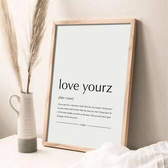 1件J. Cole《Love Yourself》歌词帆布墙画，无框 - 励志说唱歌曲歌词装饰画，适用于卧室、客厅、走廊