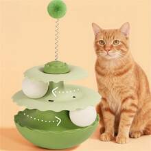 New Roly-Poly Cat Toy, Chew Ball To Consume Cat's Energy, Self-Entertainment Feather Teaser Wand - Multicolor - View 4