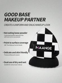 MAANGE 1 pieza Esponja de maquillaje en forma de triángulo con caja de almacenamiento, textura suave, uso en seco y húmedo, reutilizable, adecuada para base de maquillaje, polvo, compacto, regalo de viaje portátil - Negro - Ver 6