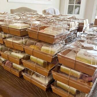 10/20 piezas Caja de pastel, pastelería, donut, contenedor de alimentos de papel kraft con tapa transparente, suministros para bodas, fiestas de cumpleaños, decoración del hogar, suministros para bodas y cumpleaños, decoraciones para el hogar y fiestas