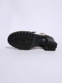 Teenage Girls' Mary Jane Shoes, Thick Heel Cheongsam Shoes With Chinese Button Design, Beige High Heel Shoes, Elegant And Comfortable Black High Heels, Suitable For Outdoor Casual, School, Banquet, Birthday, Festival, Party And Other Occasions - Beige - View 8