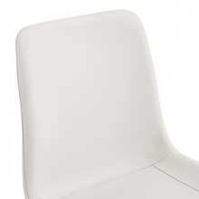 Set Of 4 White Faux Leather Dining Chairs: Modern Design With Widened Seat And Backrest And Non-Slip Metal Legs For Home And Office. - White - View 9