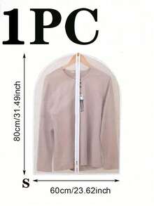 1/5pcs (4 Sizes Available) Foldable Garment Storage Bag, With Zipper Seal, Dust-Proof And Waterproof Clothes Storage Bag, Suitable For Suits And Coats - White - View 13