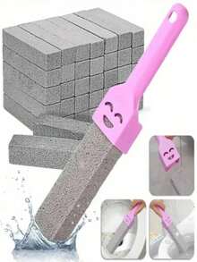4/3/2/1件装浮石清洁石马桶清洁器，带可替换手柄，强力去污，去除污渍、硬水渍、铁锈，适用于厨房、卫生间、客厅、餐厅 - 彩色 - 查看 1