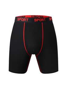 10pcs/Pack Men's Stretchy Long Boxer Briefs | Polyester & Spandex Blended Knit Fabric, Elastic Fiber Enhanced Elasticity - Breathable & Soft, Activewear Fit