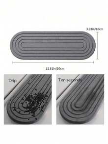 1/2个硅胶水槽收纳托盘（白/灰） - 吸水石厨房浴室台面架，白/灰条纹设计，速干牙刷架，家居用品厨房用品浴室用品 [款式随机发货] - 彩色 - 查看 5