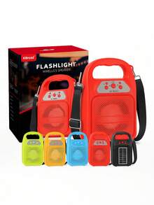 Bocina Portátil 4" Inalámbrica | Carga Solar, LED, TWS, TF y Radio FM - Negro - Ver 4