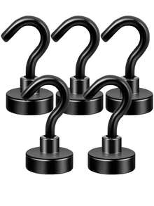 25 Lbs Strong Magnetic Hooks, Suitable For Kitchen, Home, Workplace, Office And Garage. Powerful Magnetic Kitchen Storage Hooks, Super Strong Magnetic Metal Hooks, No Drilling Required.