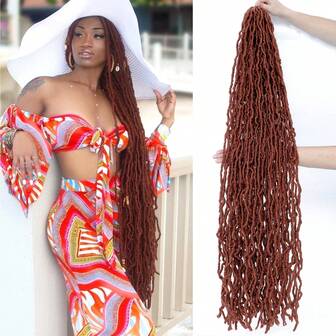 FULCRUM 8-36 tum Faux Locs Virkat Hår Nya Mjuka Locs Virkade Flätor Lockigt Hår Gudinnaflätor Syntetiskt Hår Förlängningar För Kvinnor & Flickor