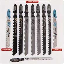 20/10pcs Universal Jigsaw Blade Set, High Carbon Steel Material, Suitable For Rapid Cutting Of Wood, Plastic And Metal, Applicable To Most Jigsaws