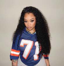 [Buy 1,Get 2] 200 Density Kinky Curly Brazilian Wet And Wavy Human Hair Wigs For Women Glueless Deep Wave Curly Lace Frontal Wig Natural Color Combo Kinky Straight Glueless Wigs Human Hair  For Beginners Kinky Straight Lace Front Wig Remy Hair Unprocessed Brazilian Virgin Human Hair Yaki Straight Human Hair Wigs Pre Plucked  Buy 1 Get 1 Free Wig - Natural Black - 查看 3