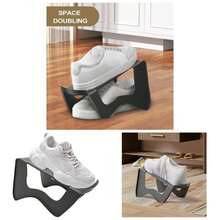Shoe Space Saver, Stackable Double - Layer Organizer, Non - Slip Storage Holder Entryway, Door, Garage, Dorm, Wall, Bed, Closet, Compact Footwear Arrangement Solution - atributo único - Ver 1