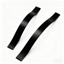 6 pièces Poignées de meubles noires mates, Boutons de tiroir, Poignées d'armoire, Boutons de porte en métal en forme d'arche, Accessoires de quincaillerie en alliage d'aluminium - Noir - Voir 9