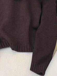 Dam stickad kofta med dubbel dragkedja och luva, lös passform, avslappnad och mångsidig, kaffe/brun, vår/höst/vinter