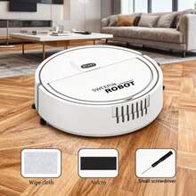 Robot hút bụi 3 trong 1, quét và lau nhà đa năng, thích hợp cho sàn gỗ, đá cẩm thạch, gạch, thảm, nhà bếp và nhiều bề mặt khác, lau sàn nhà (chạy bằng pin) - Nhiều màu - Xem 12