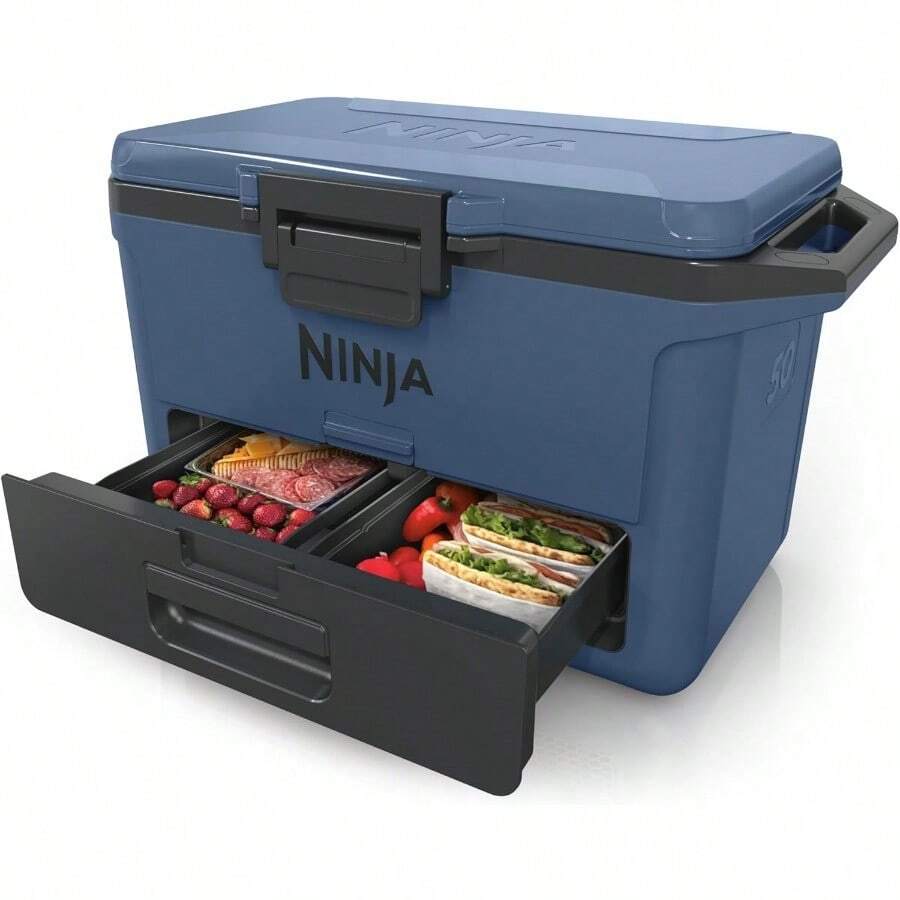 FrostVault Hard Cooler With Integrated Dry Storage Drawer 47 Litre Capacity Food  Temperatures Under 4 Degrees FB151BlANZ Blue - LakeshoreBlue - View 1