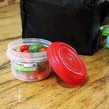 COMPAC HOME 17037 - Contenedor cilíndrico de 16 onzas, almacenamiento de alimentos rojo, control de porciones, apto para lavaplatos, microondas, 16 onzas, Red Chef(Chef Rojo) - Multicolor - Ver 2