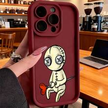 Funda de Teléfono con Diseño de Muñeca Vudu Linda y Corazón Adecuada para  15 Pro Max  14 Pro  13  12  Galaxy S23 S22 S21 S20 Funda de Teléfono Funda de Pareja Regalo para Novio Novia Regalo de San Valentín Regalo de Cumpleaños - Burdeos - Ver 7