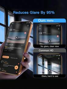 2片装磨砂隐私屏幕保护膜，兼容 17 Pro Max [6.9英寸]，防窥、防眩光、防指纹，兼容手机壳，易于安装，无气泡，触感顺滑。兼容 17 Pro Max/17 Pro/17 Air/16/15/14 Plus/13 Mini/12/11系列，屏幕保护必备品，适用于日常、办公、家庭使用。防水、防震、防摔、防刮擦。 - 黑色 - 查看 6