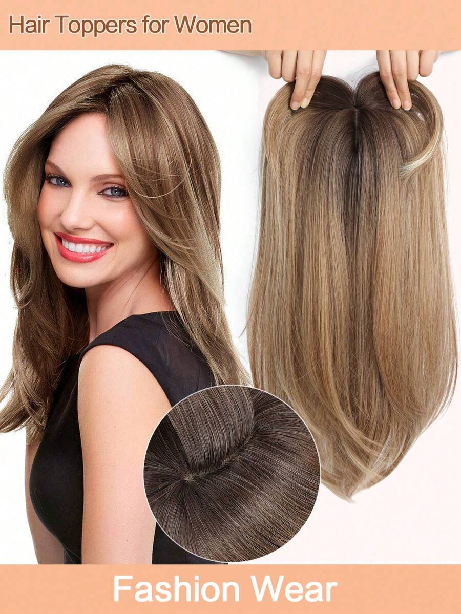 Postizos para la pérdida de cabello de 18 pulgadas, piezas de cabello para mujeres de 6.5X6.5 pulgadas, postizos para agregar volumen extra al cabello, postizos de cabello liso natural para mujeres